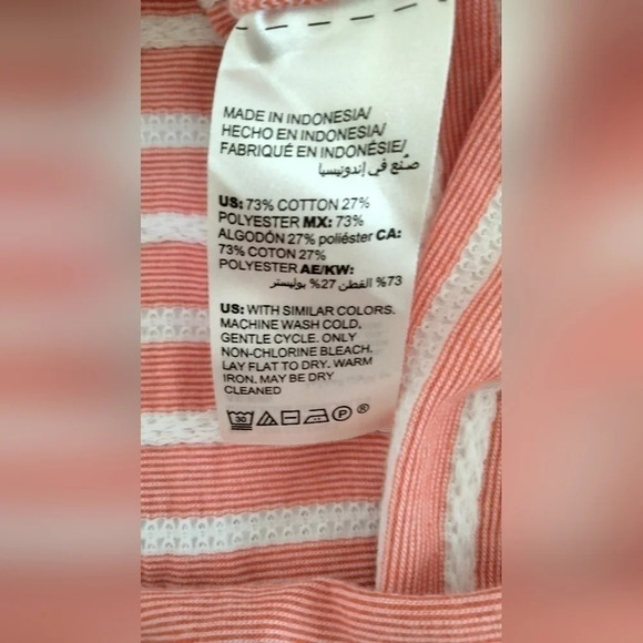 Zenergy by ChicosWomens Sz 3(in us 16 XL)Red-Orange Stripe 3/4 Sleeve Tunic Top - Picture 4 of 9